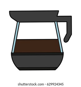 colorful silhouette glass jar of coffee with handle and coffee