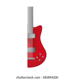 colorful silhouette with half electric guitar vector illustration