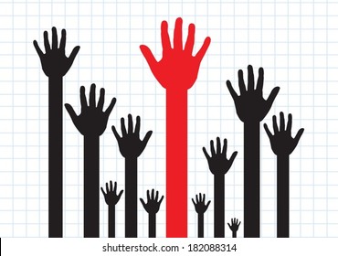 Colorful Silhouette Hands Background Design Stock Vector (Royalty Free