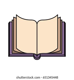 colorful silhouette image front view open book vector illustration