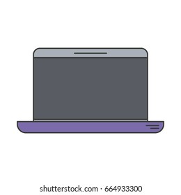 colorful silhouette of laptop computer vector illustration