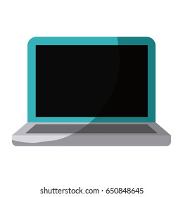 colorful silhouette of laptop computer without contour and shading vector illustration