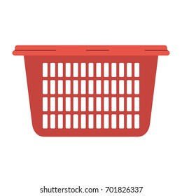 colorful silhouette of laundry basket without handles vector illustration