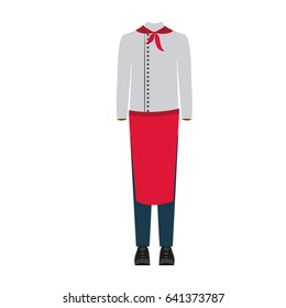 colorful silhouette with male uniform of chef vector illustration
