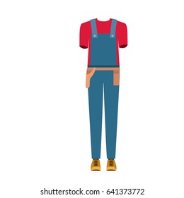 colorful silhouette with male uniform of worker vector illustration