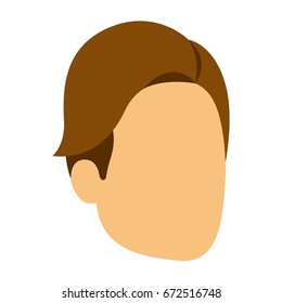 colorful silhouette of man faceless with brown hair side fringe vector illustration