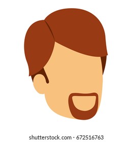 colorful silhouette of man faceless with red hair and van dyke beard vector illustration