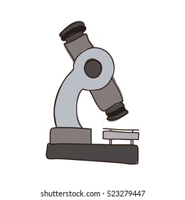 colorful silhouette of microscope tool