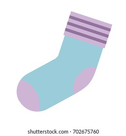 colorful silhouette of one sock vector illustration
