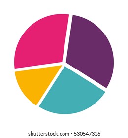 colorful silhouette with pie chart