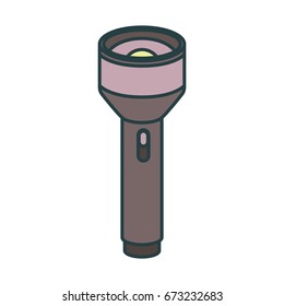 colorful silhouette of plastic lantern tool with thick contour vector illustration
