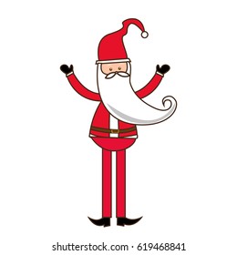 colorful silhouette of santa claus with long beard vector illustration
