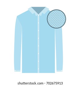colorful silhouette of shirt long sleeve man and circle of macro textile pattern vector illustration