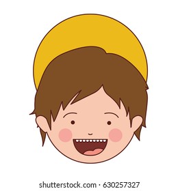 colorful silhouette of smiling face of child jesus vector illustration