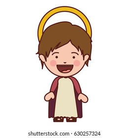 colorful silhouette of smiling image of child jesus vector illustration