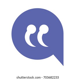 colorful silhouette of speech bubble with quote sign vector illustration