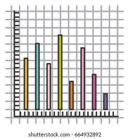 colorful silhouette of statistic graphic bars vector illustration