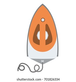 colorful silhouette of steam iron icon on top view vector illustration