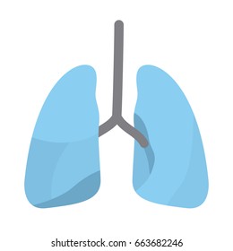 colorful silhouette without contour respiratory system vector illustration