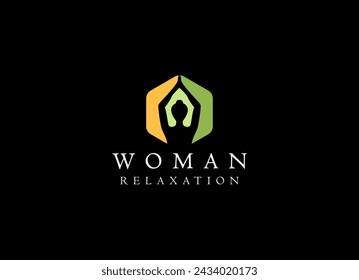 Colorful Silhouette Woman Wellness, Success, Empowered and Health logo design