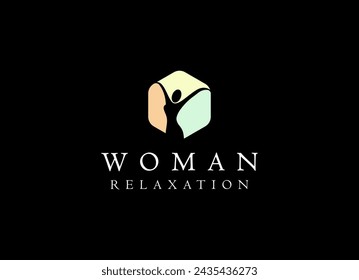 Colorful Silhouette Woman Wellness, Success, Empowered and Health logo design