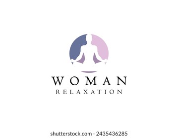 Colorful Silhouette Woman Wellness, Success, Empowered and Health logo design