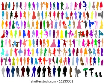Colorful silhouettes