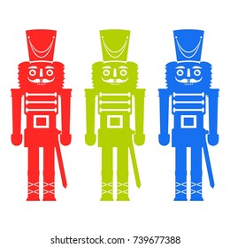 Colorful silhouettes of a nutcracker