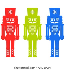 Colorful silhouettes of a nutcracker