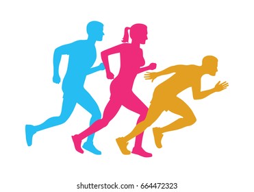 3,061 Male female runner silhouette Images, Stock Photos & Vectors ...