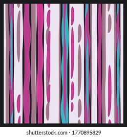 Colorful silk scarf with abstract diagonal lines. Scarves design