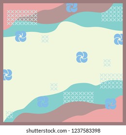 Colorful silk scarf pattern design