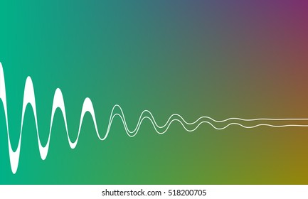 Colorful simple background with white waves, tech shapes. Vector abstract illustration