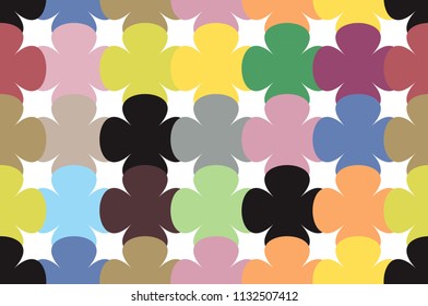 Colorful Simple Damask Pattern Retro Style Vector Seamless Pattern Geometric