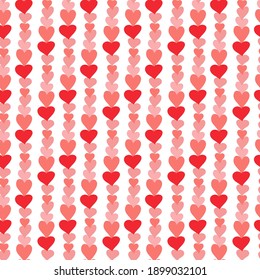 Colorido y simple dibujo digital sin fisuras con corazones en estilo doodle. Excelente básico para impresión, insignia, invitación a fiesta, banner, tarjetas de vacaciones, papel, diseño. Día de San Valentín.