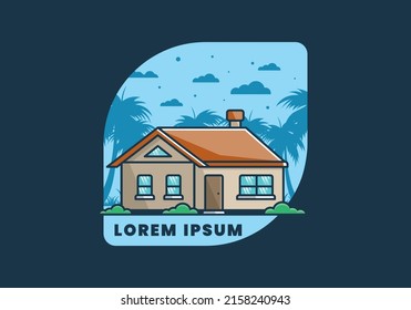 Colorful simple dream house flat illustration design