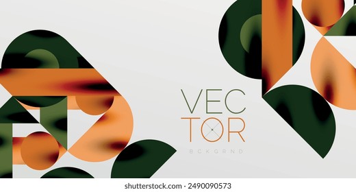 Colorful simple dynamic geometric forms circles lines and round shapes. Mosaic techno art concept. Vector Illustration For Wallpaper, Banner, Background, Card, Book Illustration, landing page