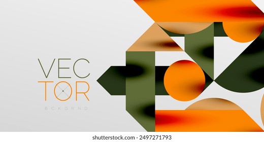 Colorful simple dynamic geometric forms circles lines and round shapes. Mosaic techno art concept. Vector Illustration For Wallpaper, Banner, Background, Card, Book Illustration, landing page