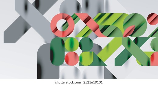 Colorful simple dynamic geometric forms circles lines and round shapes. Mosaic techno art concept. Vector Illustration For Wallpaper, Banner, Background, Card, Book Illustration, landing page