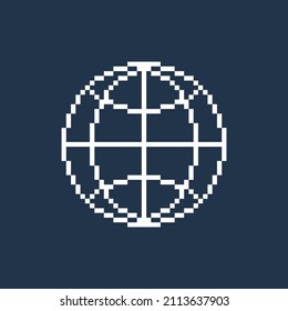 colorido icono de arte de píxel plano simple de símbolo de globo redondo abstracto blanco