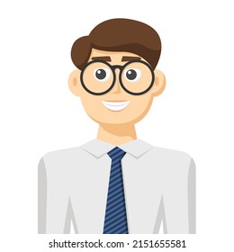 Colorful simple flat vector of 0ffice worker, icon or symbol, people concept vector illustration.