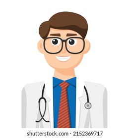 Colorful simple flat vector of doctor, icon or symbol, people concept vector illustration.
