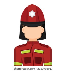 Colorful simple flat vector of firefighter, icon or symbol, people concept vector illustration.