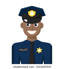 Colorful simple flat vector of policeman, icon or symbol, people concept vector illustration.