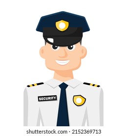 Colorful simple flat vector of security guard, icon or symbol, people concept vector illustration.