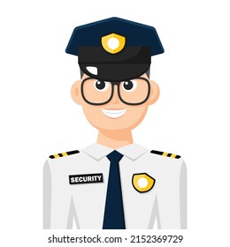 Colorful simple flat vector of security guard, icon or symbol, people concept vector illustration.
