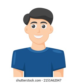 Colorful simple flat vector of young man wears t shirt, sports man, people concept vector illustration.
