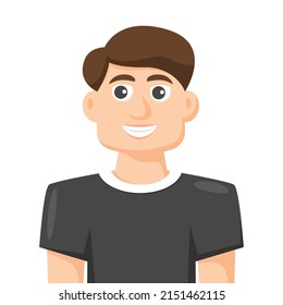 Farbige einfache flache Vektorgrafik des jungen Mannes trägt T-Shirt, Sportler, Menschen Konzept Vektorgrafik.