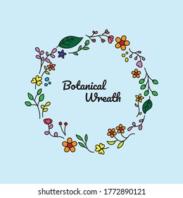 Colorful and Simple Floral Wreath