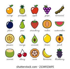 Colorful simple fruit drawing. Perfect for children's illustration and teaching.